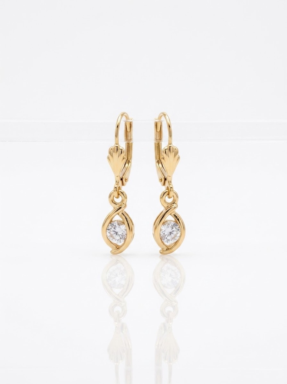 18k Gold-Filled Crystal Drop Earrings - Over Sterling Silver